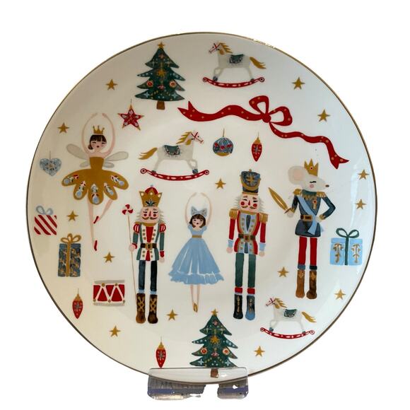 Grace Teaware NUTCRACKER BALLET Salad Plates 8in Set of 4 Christmas Holiday New - Picture 4 of 12